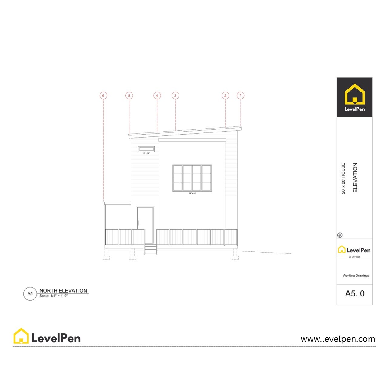 North Elevation — Working Drawings